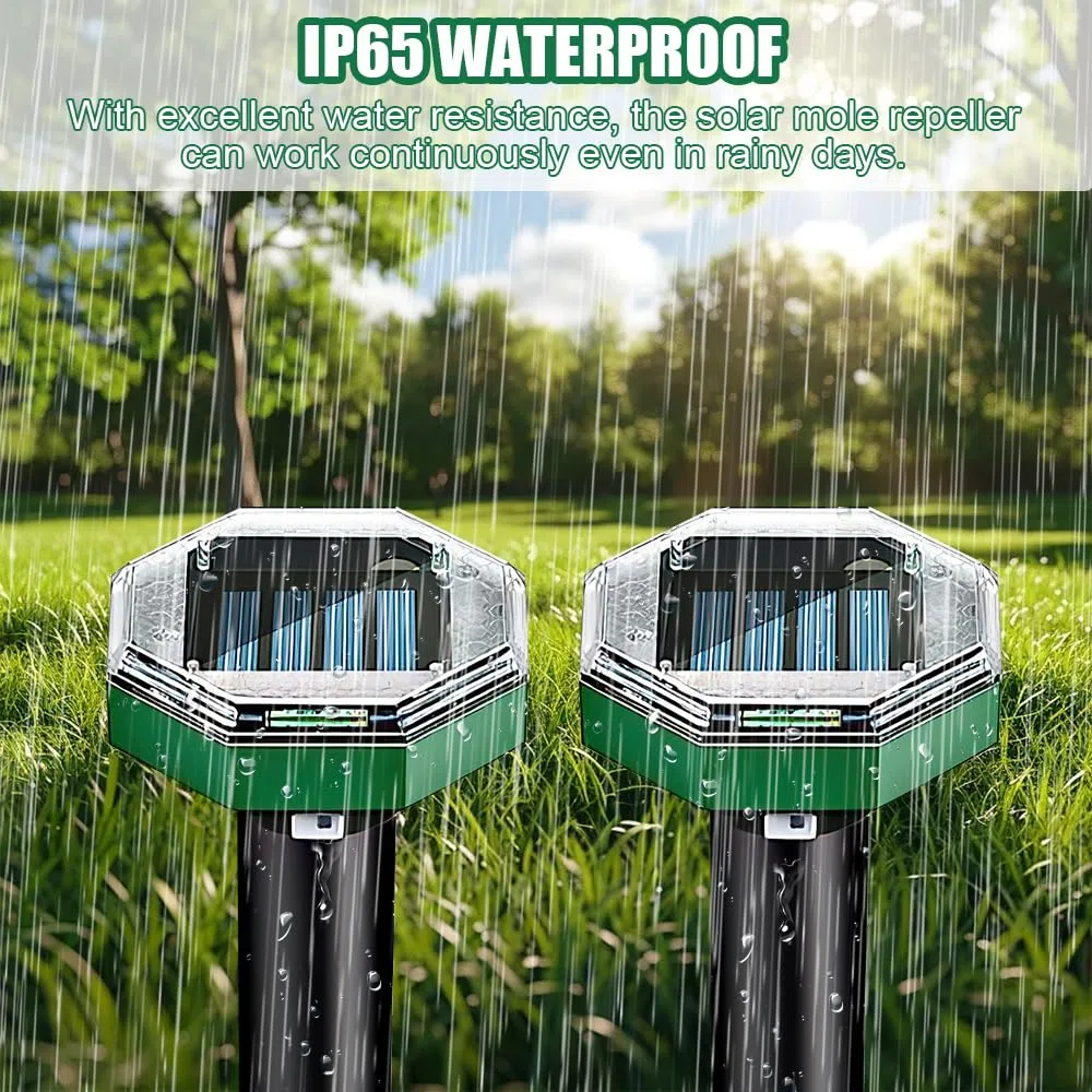 Anti Taupe Ultrason Solaire 6 pièces, Répulsif Solaire Contre Les Taupes, AntiTaupe, Anti-Taupe avec IP44 Imperméable, RépulsifTaupe Solaire à Ultrason pour Pelouse Jardin Extérieur (6 PCS)