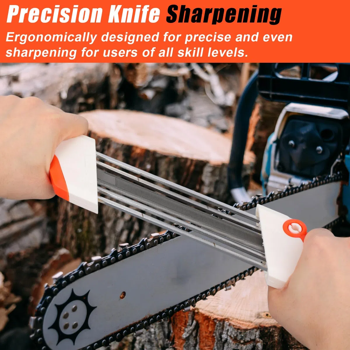 Affûteur Chaîne 2-en-1 pour Tronçonneuse Stihl 3/8" LP, Outil d'Affûtage Tronçonneuse (Lime 4mm)
