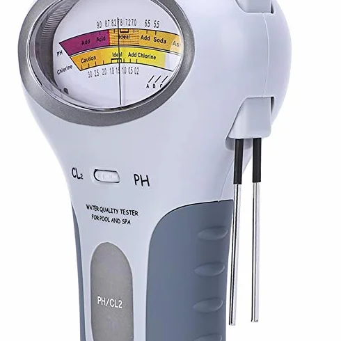 PH-mètre de Chlore, PH-mètre 2 en 1, Testeur de Niveau de Chlore CL2 avec Sonde, Testeur de qualité de L'eau Portable pour Piscine, Spa, Moniteur D'analyse de la qualité de L'eau