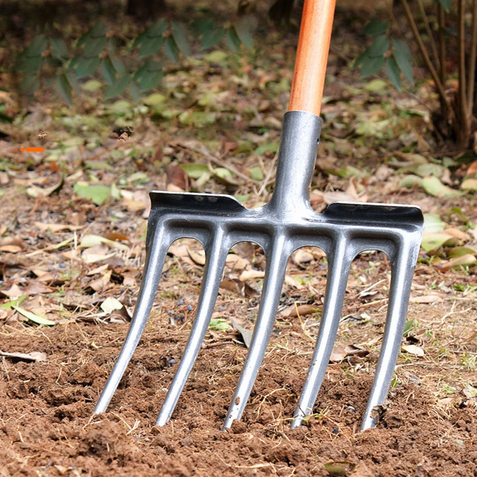 Fourche à creuser, outil de jardin en acier au carbone, fourche à bêcher, équipement de jardinage pratique (UN)