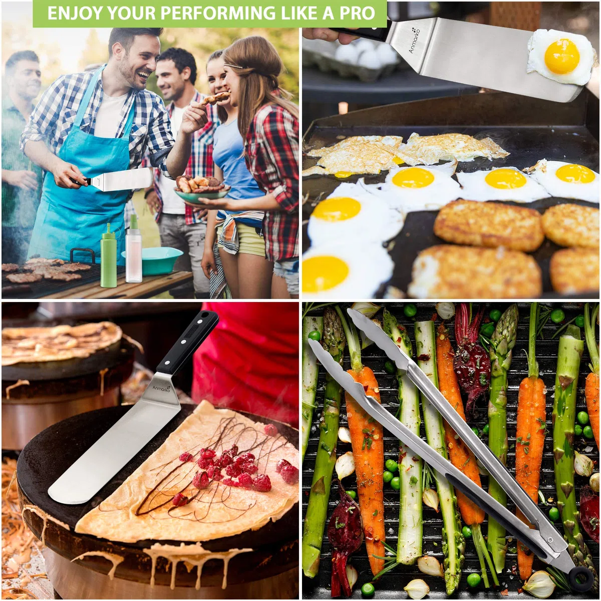 Ensemble de spatules en métal – Kit d'accessoires pour plaque de cuisson – Spatule plate pour grill crêpes hamburgers spatule en métal idéale pour barbecue