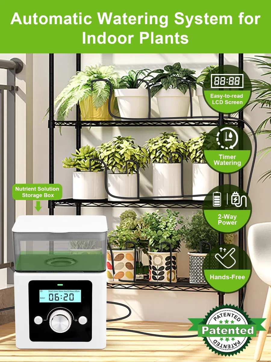 comeonai Système d'arrosage automatique , Kit arrosage automatique DIY pour l'eau et la solution nutritive pour les plantes d’intérieur Arrosage de vacances, Batterie & USB Power Operation