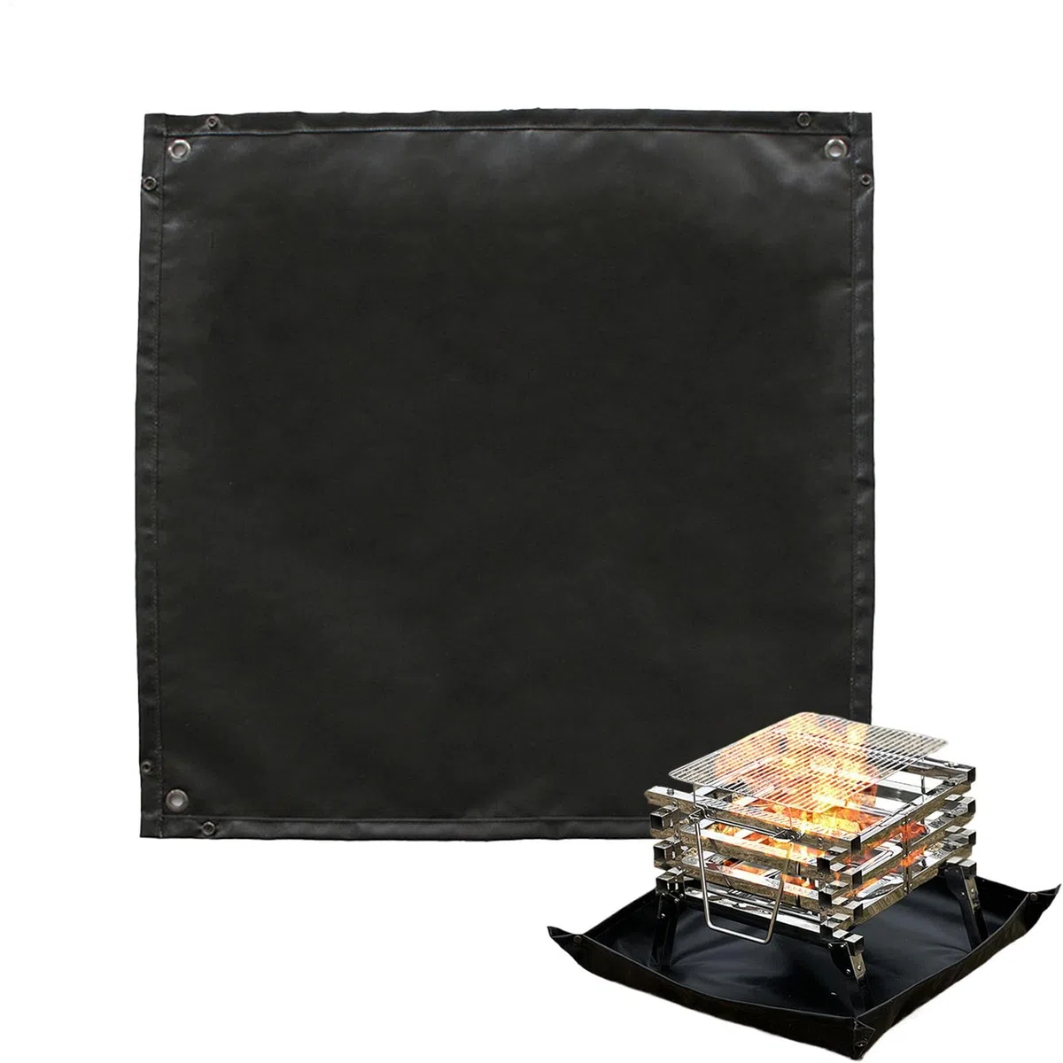 Fire Pit Mat, Fireproof Grill Mat, Camping Fire Pit Pad, Outdoor Stove Mat, Fire Pit Protection Mat, Silicone Grill Mat, Patio Fire Pit Mat, Tapis de grille, tapis de feu Foldable
