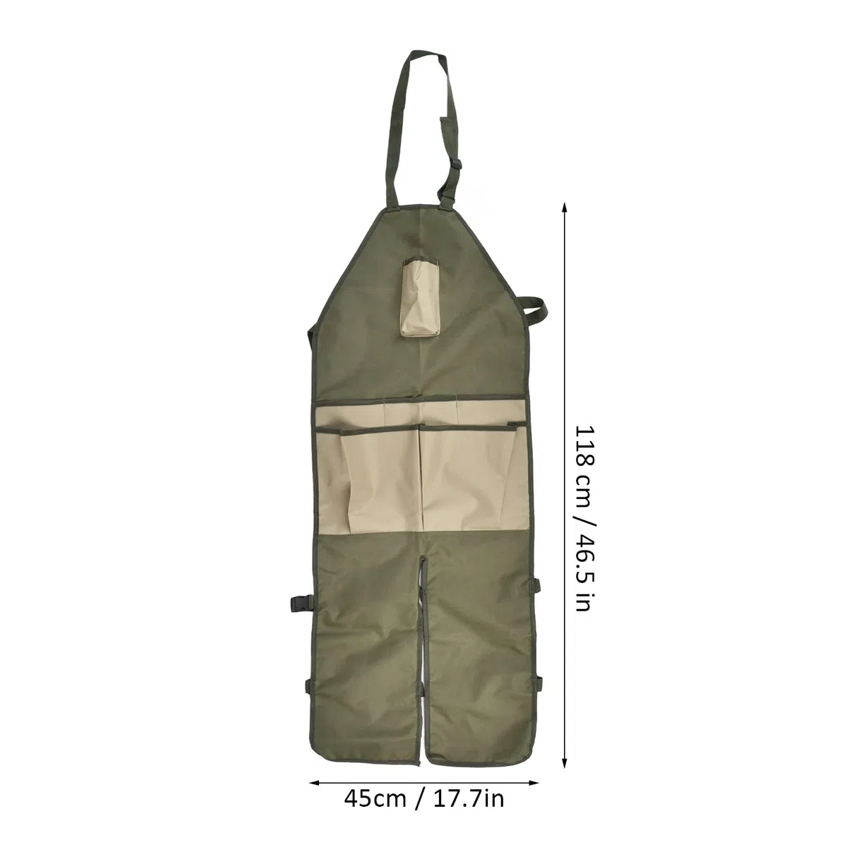 BestAlice Tablier de Jardinage, Tablier de Jardin avec Poches, Style Long, Tablier D'extérieur, Protection des Jambes, Matériau en Tissu Oxford, Boucle Réglable, Imperméable, Tablier de Leggings