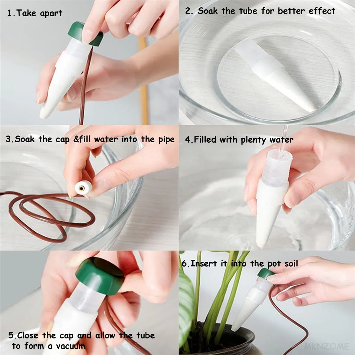 Irrigation Goutte a Goutte Bouteille, 4 Pièces Arrosage Goutte à Goutte en Céramique Arroseur Automatique Plantes Système D'Irrigation Automatique pour Jardin Maison Intérieur Extérieur