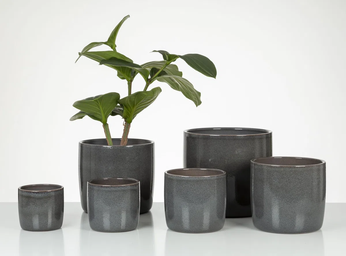 Scheurich Solido - Pot de fleurs en céramique - Gris mystique - Diamètre : 28 cm - Hauteur : 25,3 cm - Volume : 12,9 l