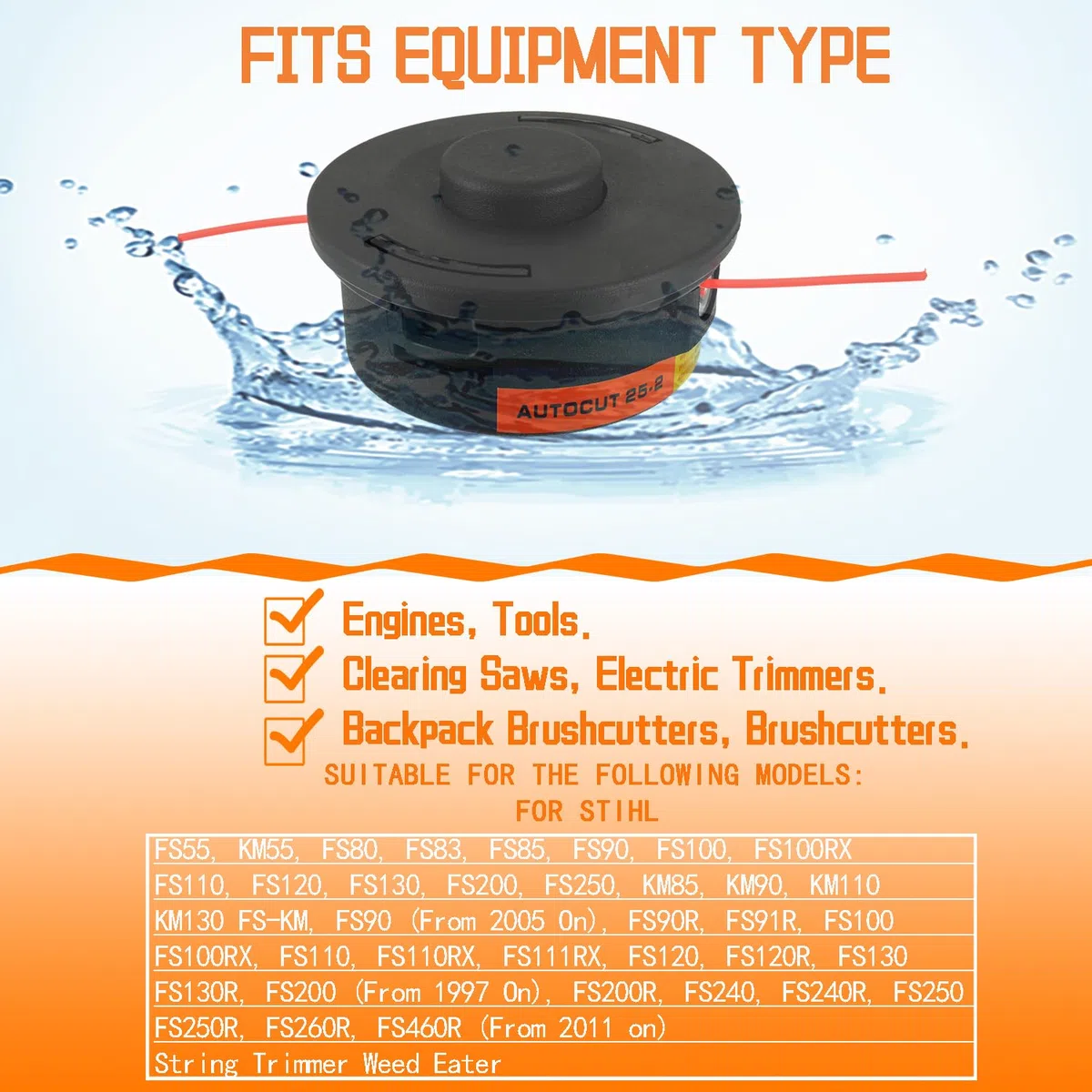 Tête Faucheuse pour Stihl Auto Cut 25-2, M10 x 1.0 pour Stihl FS55 FS55R FS85 FS90 FS100 FS120 FS130 Débroussailleuse FS KM Series 40027102108 (2 pièces)