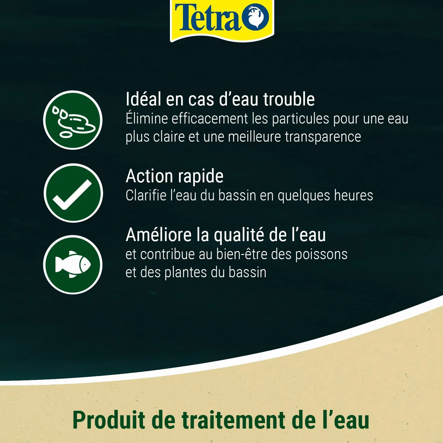 Tetra Pond CrystalWater – Clarificateur d’Eau de Bassin – Favorise une Eau Cristalline - Agglomère et facilite l’élimination des particules en suspension – 250 ml