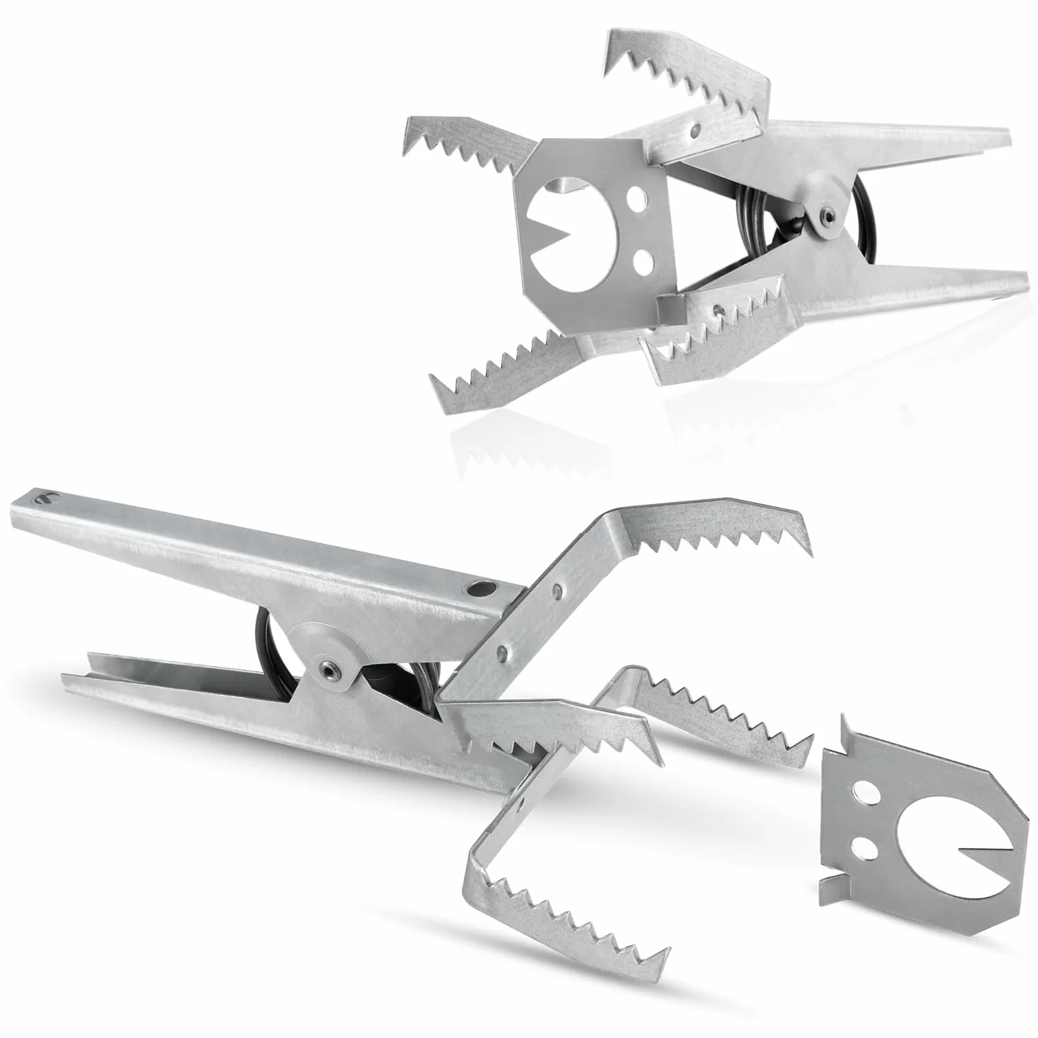 com-four® 3X piège à campagnols avec Plaque de Fixation et 3 plaques de Rechange en tôle galvanisée - piege a Campagnol (03 pièces - Pinces + bac à appâts)