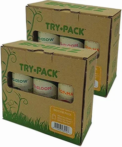 BioBizz - Try-Pack Indoor - Pack d’engrais pour cultures d’intérieur, 3 x 500 ml (6 flacons de 250 ml)