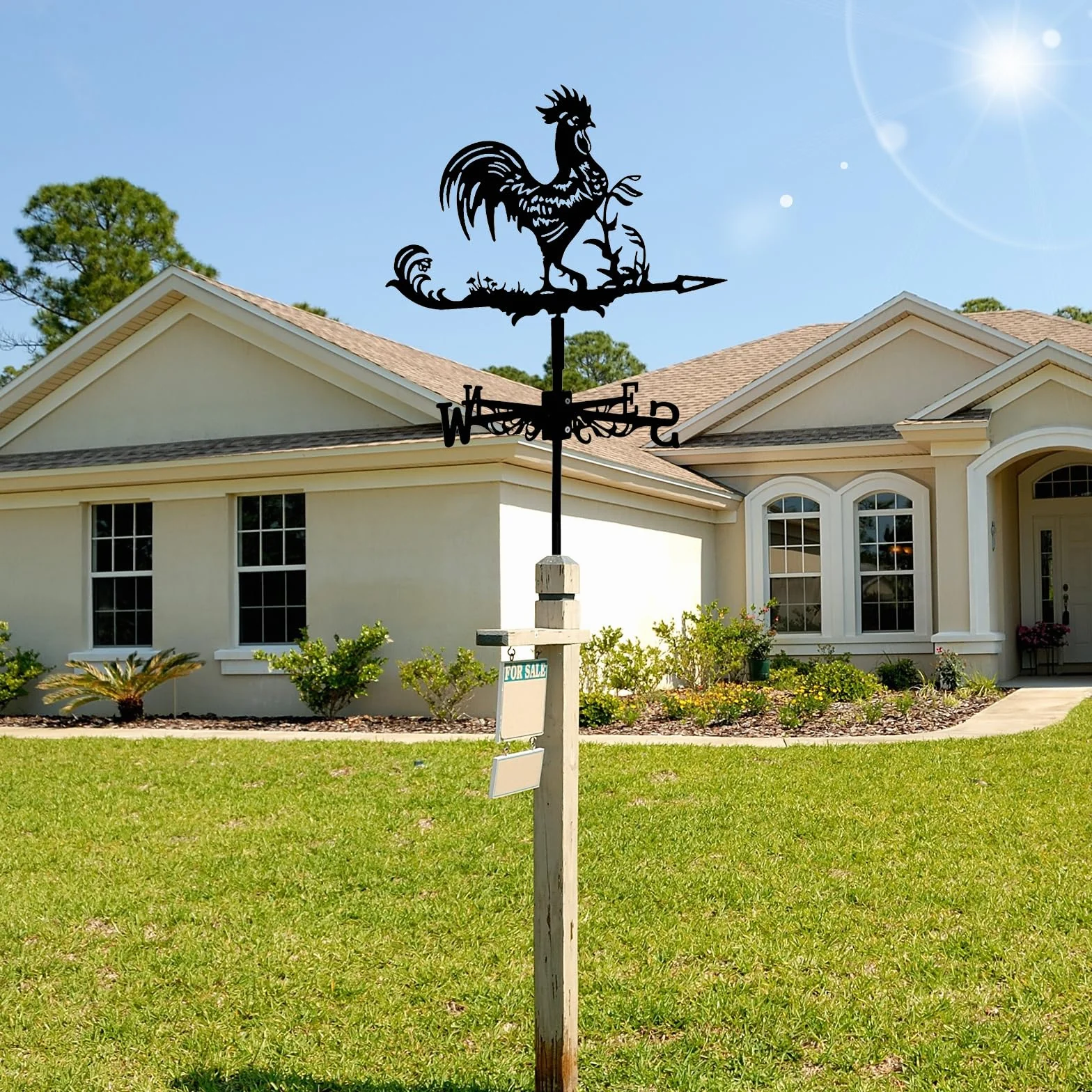 Girouette de Jardin Girouette en Métal Weather Vane Girouette de Toit pour Extérieur, Jardin, Toit, Paddock, Décoration