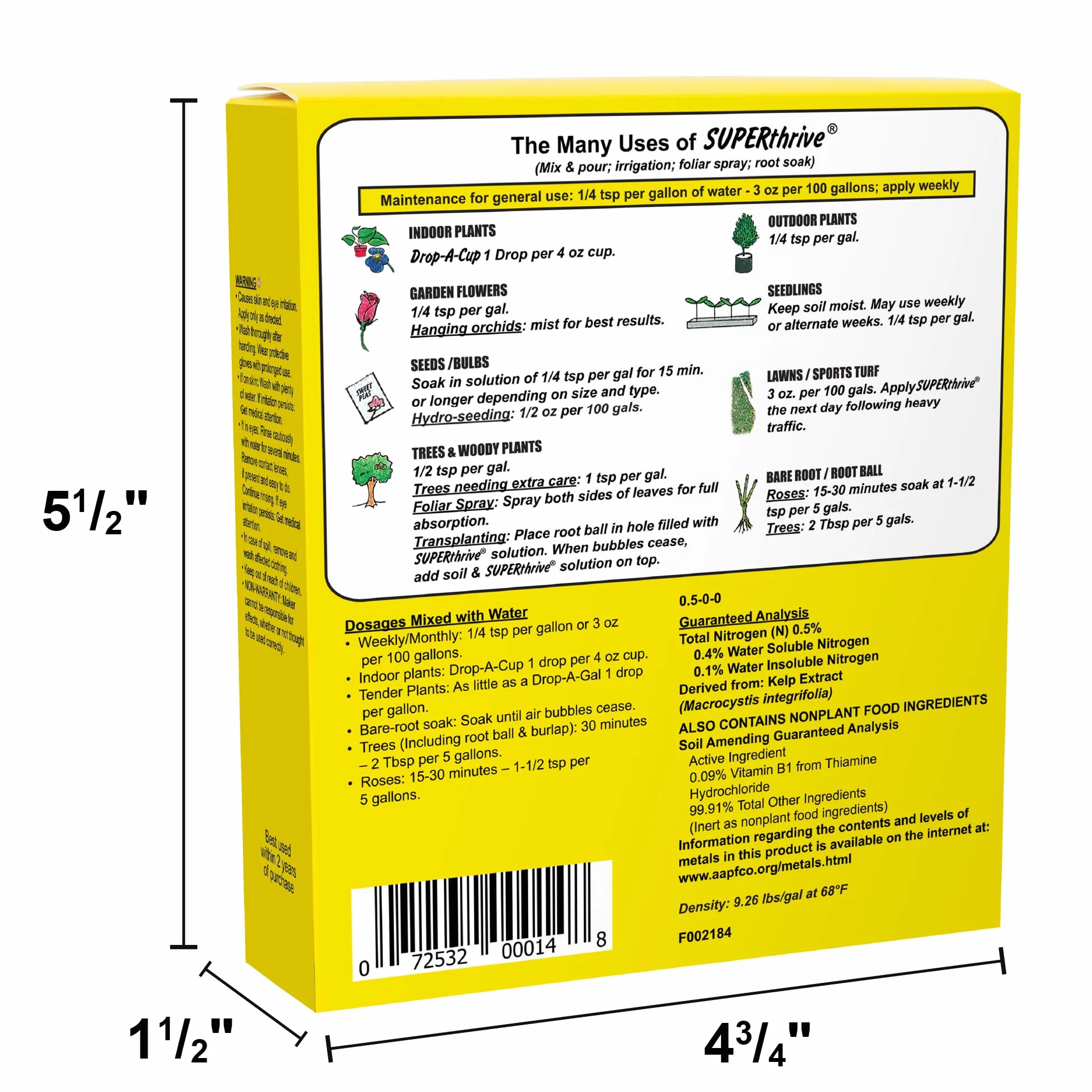 SuperThrive 06-260-020 Supplément alimentaire végétal, 4 ounce
