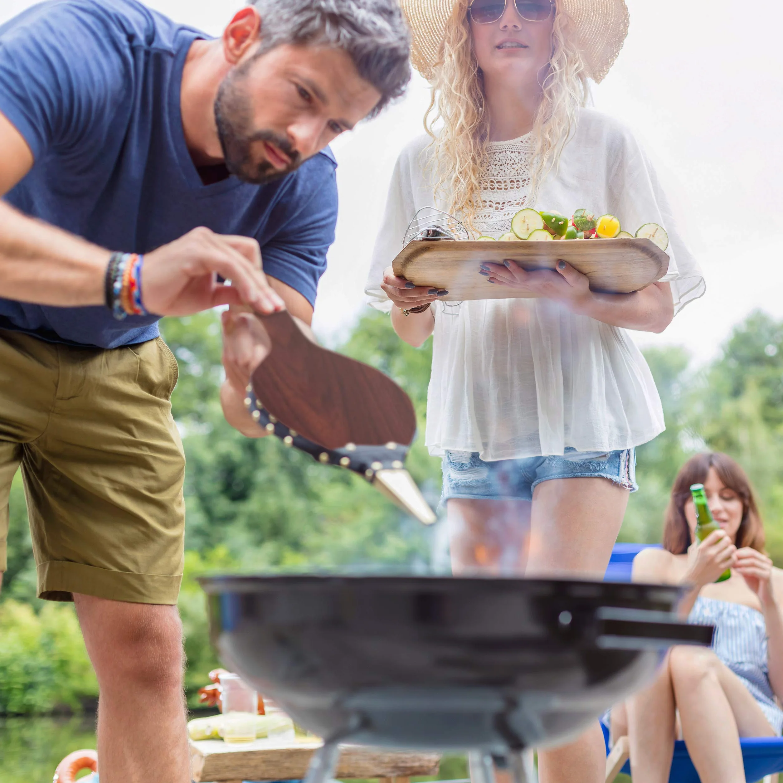 Relaxdays 10023287 Soufflet Grill Four Accessoires cheminée gonfleur Bois Poire à air, Fer, Brun, Noir/Marron, 2,5 x 17,5 x 39,5