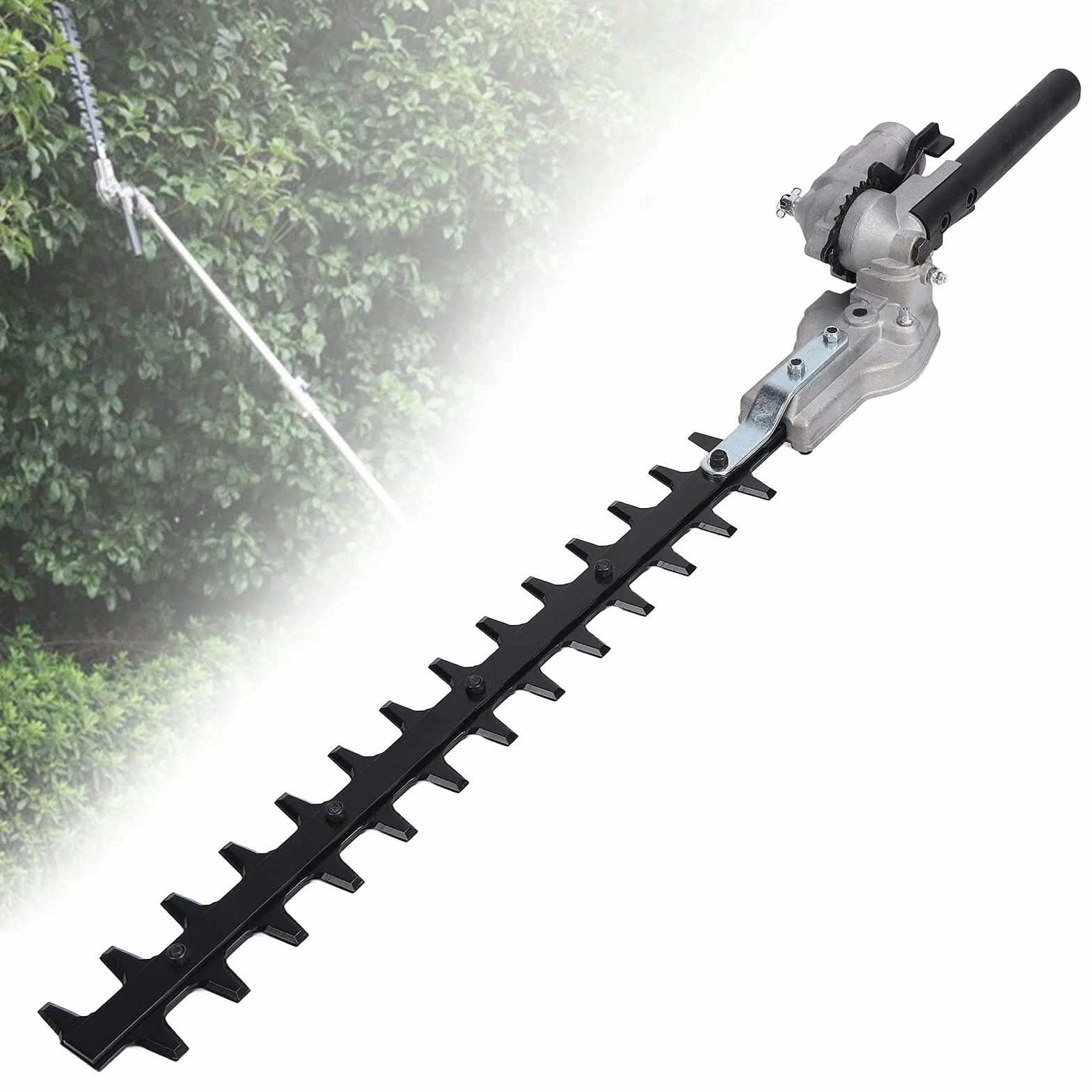 TOPINCN Taille-Haie Pièces de Rechange Attachement Haute Branche Cisailles Backpacker Accessoires Tête de Haie en Manganèse pour Alliage D'aluminium 26 Mm