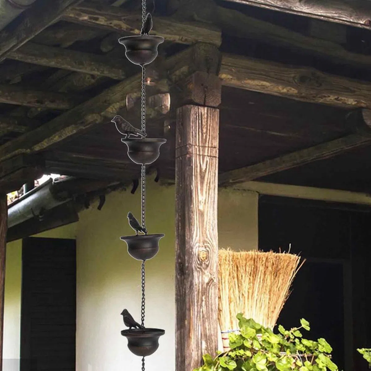 Chaînes de Pluie 1 Pièce pour Gouttières Oiseaux Mobiles sur Gobelets Carillons de Pluie avec Cintre et Oiseaux Attachés