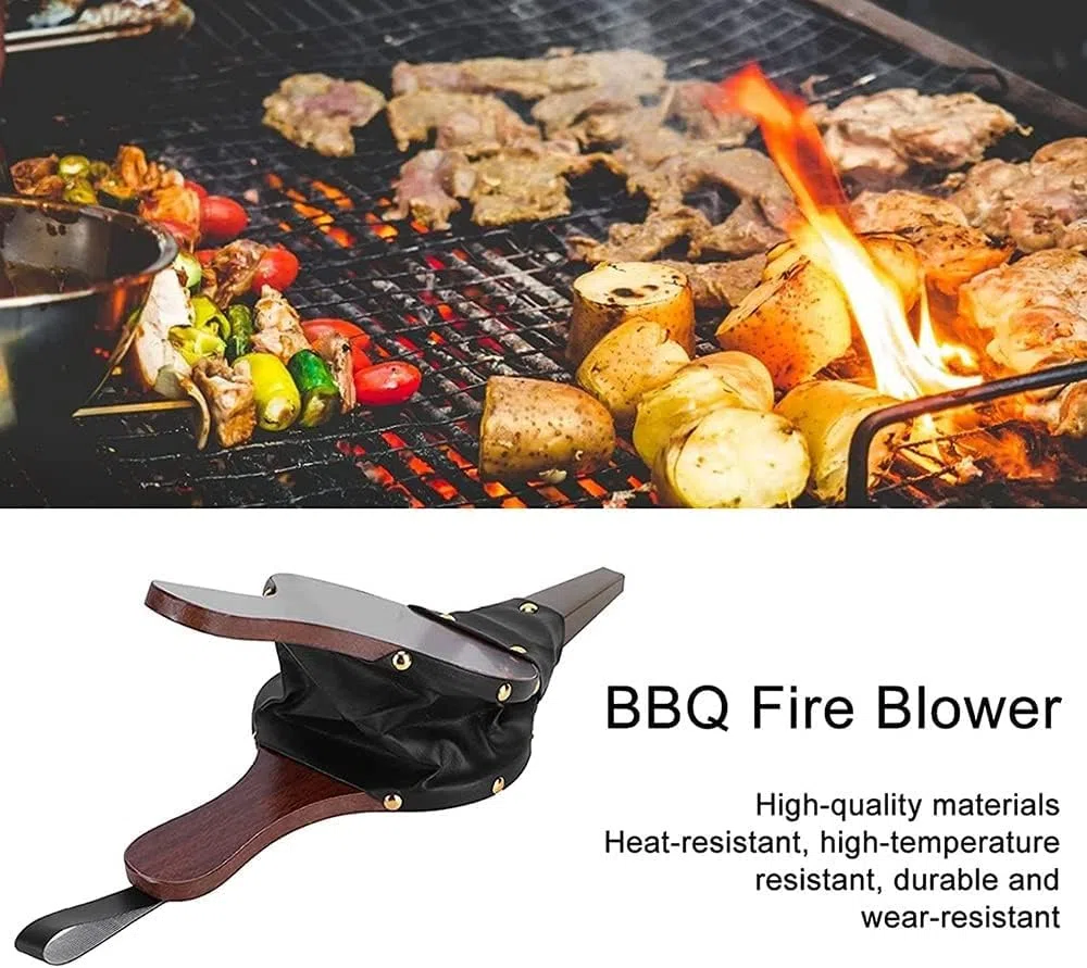 Soufflet pour cheminée et barbecue - 30,5 x 12,5 cm - Soufflet en bois et plastique