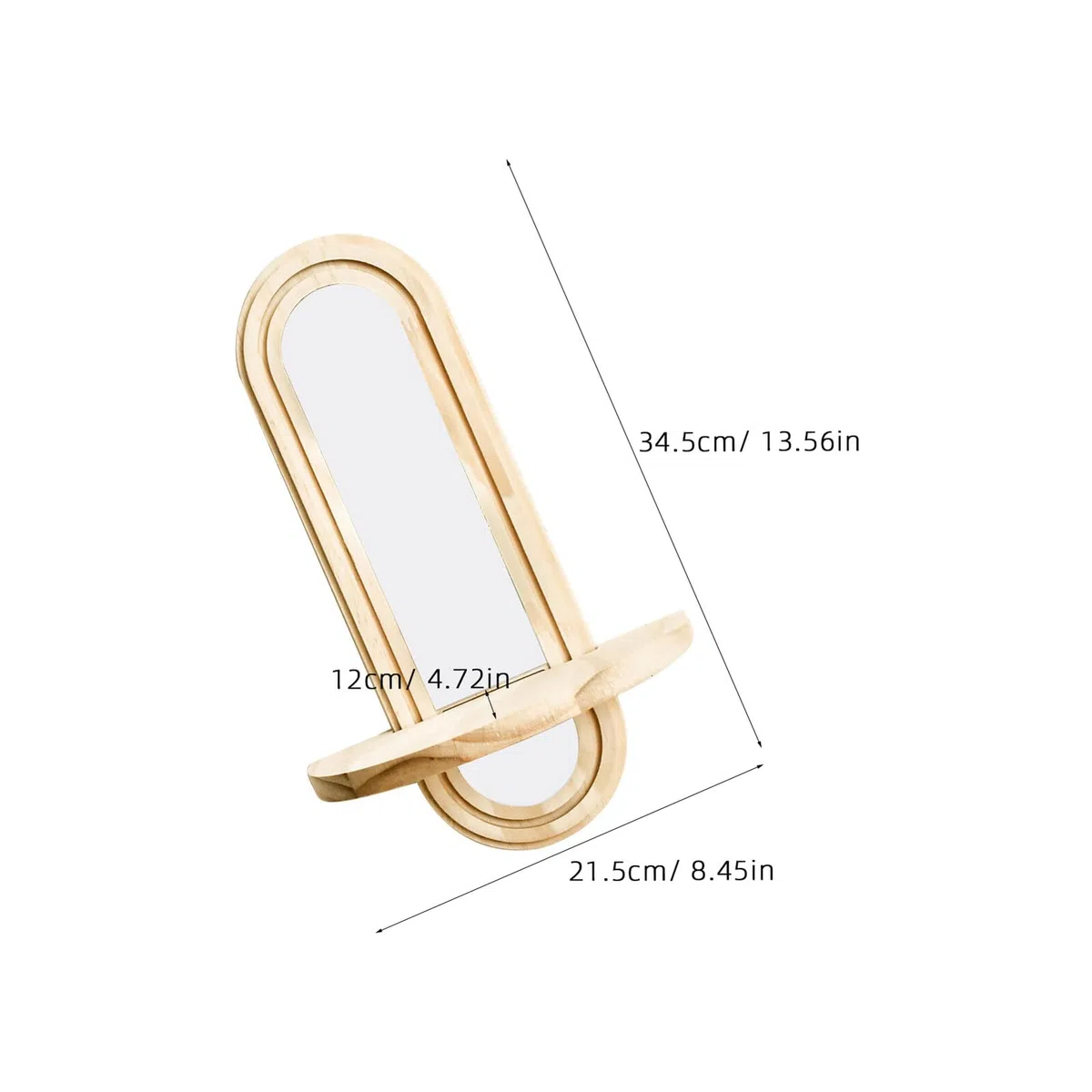 ORFOFE 2 Pièces Étagères Murales Bois avec Miroir Réfléchissant Support Plante Suspendu à Fente Robuste pour Chambre Salon Entrée Salle de Bain
