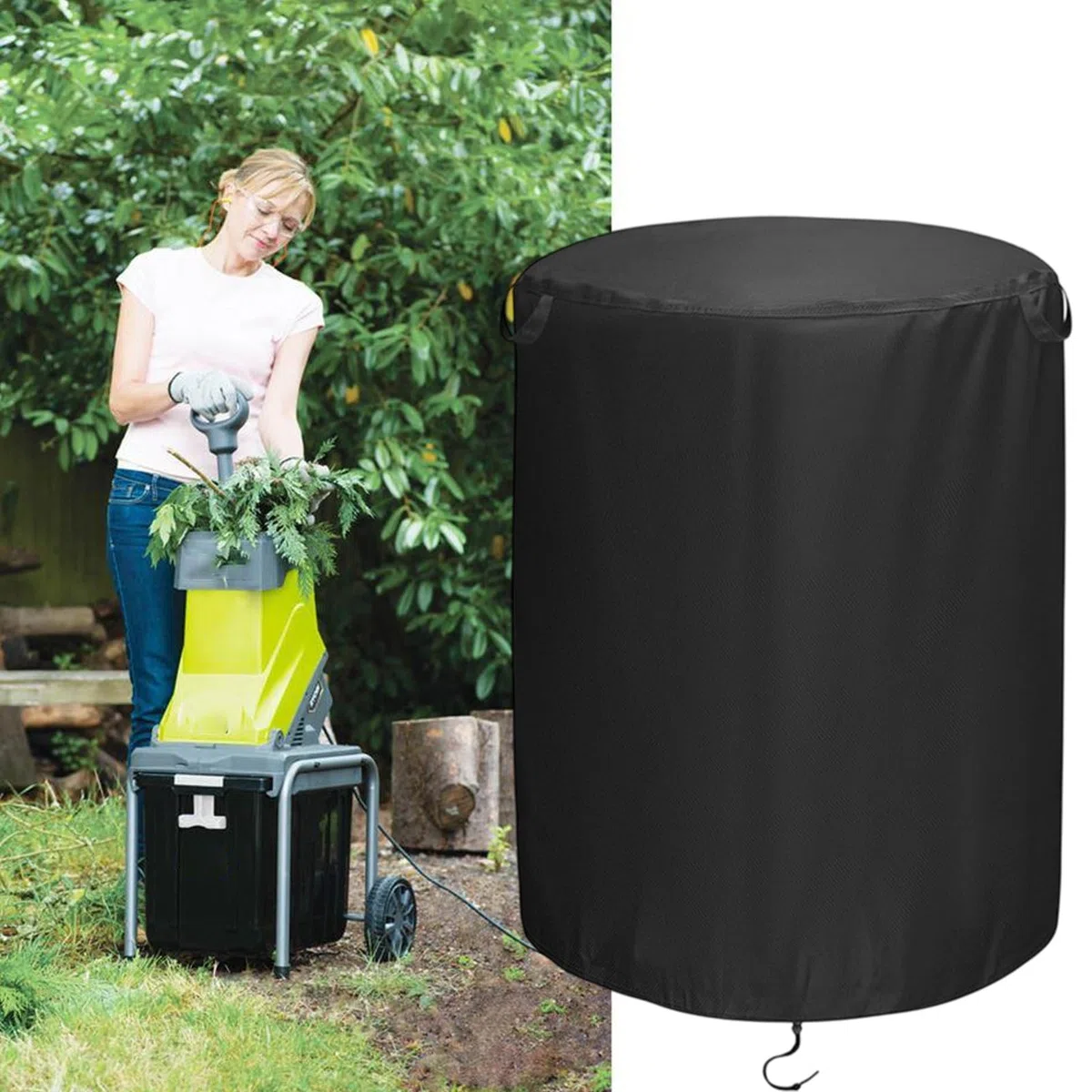 Housse de protection pour broyeur de feuilles électrique, protection contre les intempéries, fixation sûre et facile, 83,82 x 114,3 cm, accessoires de jardin