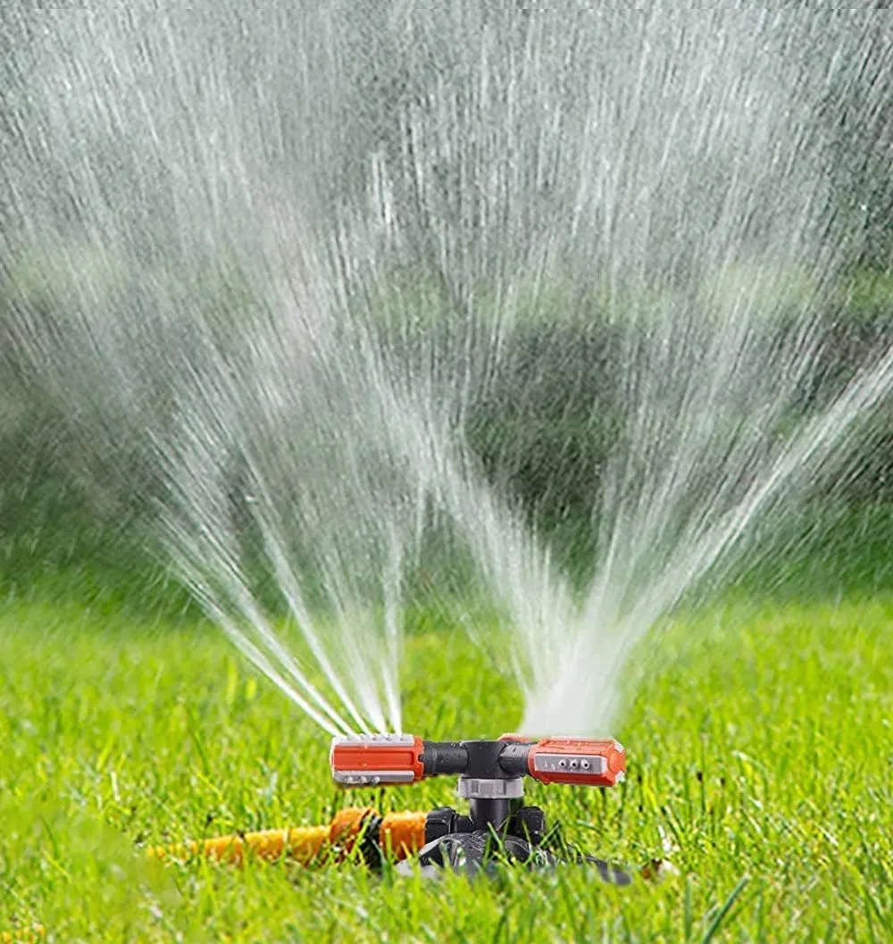 Arroseur de Jardin,Automatique 360 Rotatif Réglable Jardin Arroseur,3 Bras Arroseur de Pelouse ABS Système d'Irrigation pour Pelouse Jardin Plantes Champ de Légumes Enfants Jouant
