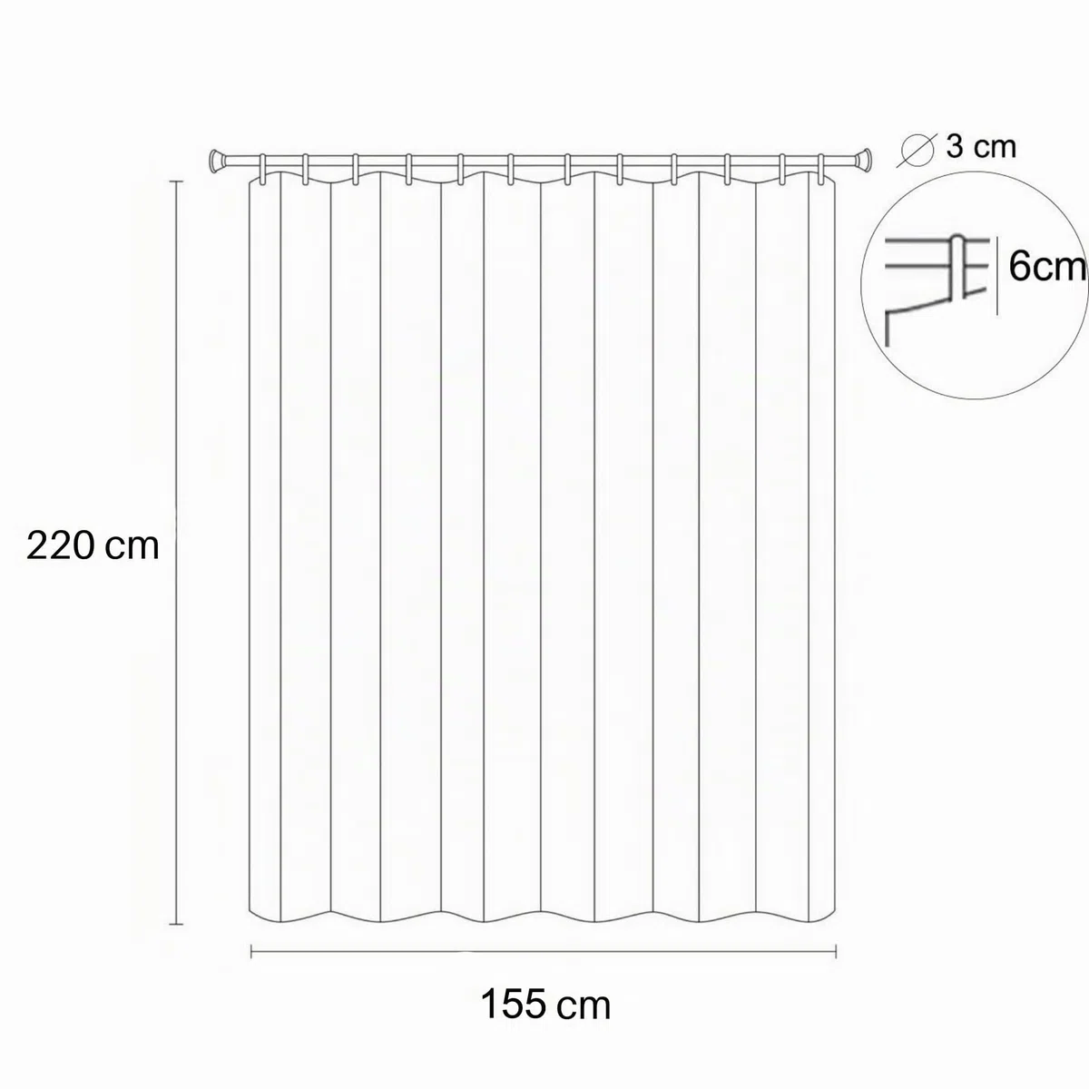 Ferocity Rideau Extérieur Imperméable 220 x 155 cm Coupe-Vent Protection UV Rideau pour Facade Avant de Pergola Cabana pour Jardin Patio (1 Panneau) Graphite [129]