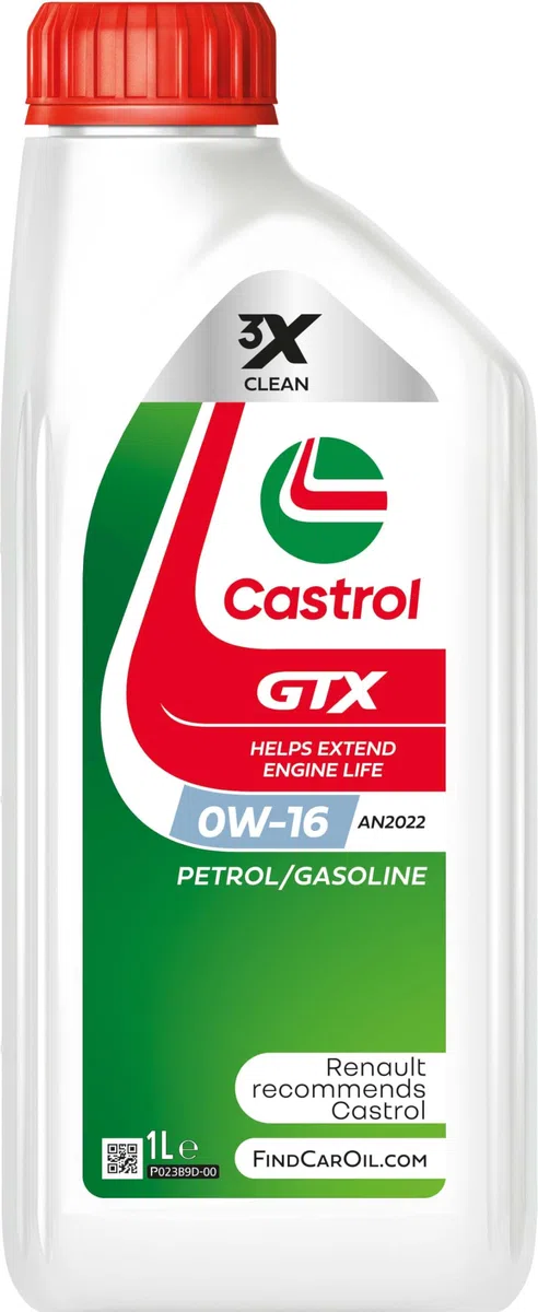 CASTROL Huile moteur GTX 0W-16 huile API SP AN2022 1 L Compatible avec TOYOTA Yaris 3/5 portes P13, MAZDA 2 3/5 portes XP210, SUZUKI VITARA LY, HONDA CR-V V RW, RT, LEXUS NX II AZ20