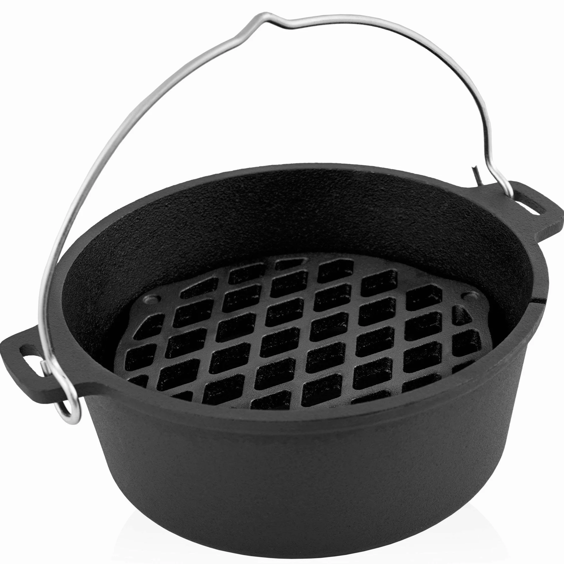 BBQ-Toro Grille empilable en Fonte pour Chignon Ø 30cm | für 4,5 QT Dutch Oven Noir