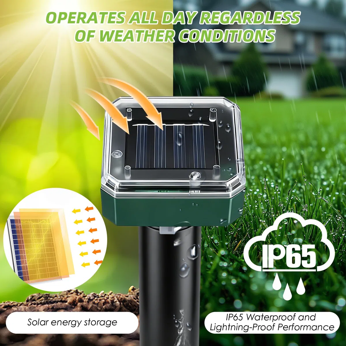 4 Répulsif Anti-Taupe Ultrason et Solaire, Répulsif pour Taupes, Campagnols, Serpents, Gophers et Fourmis dans Le Jardin et pour Le Camping, Lot de 4 Bornes Répulsives Efficaces