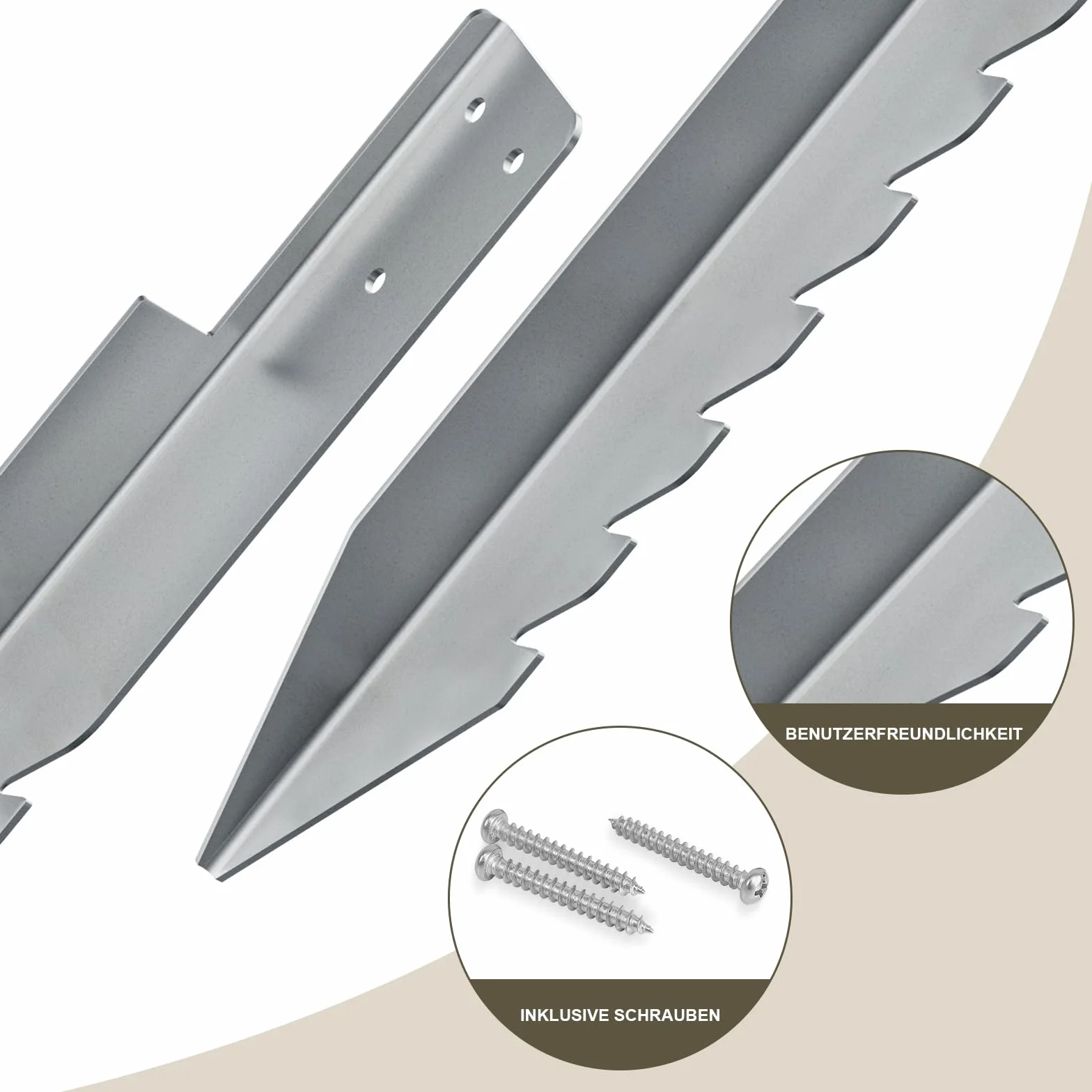 4Pcs Ancrages au Sol pour Balançoire, Ancrage de Jardin, Fixations de Balançoire, résistantes à l'usure, Galvanisées, Coupe Vent, Imperméables, 420 mm
