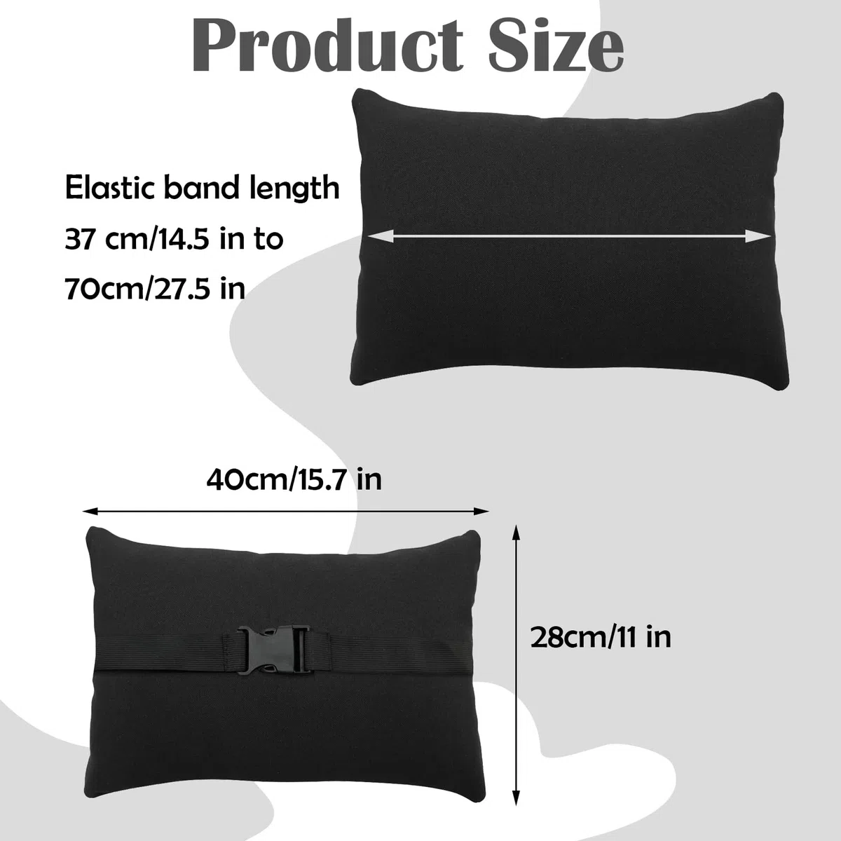 Oreiller de Chaise Longue, Appuie-Tête de Chaise Longue Bain de Soleil Coussin Oreiller de Transat pour Chaises Pliantes, Noir