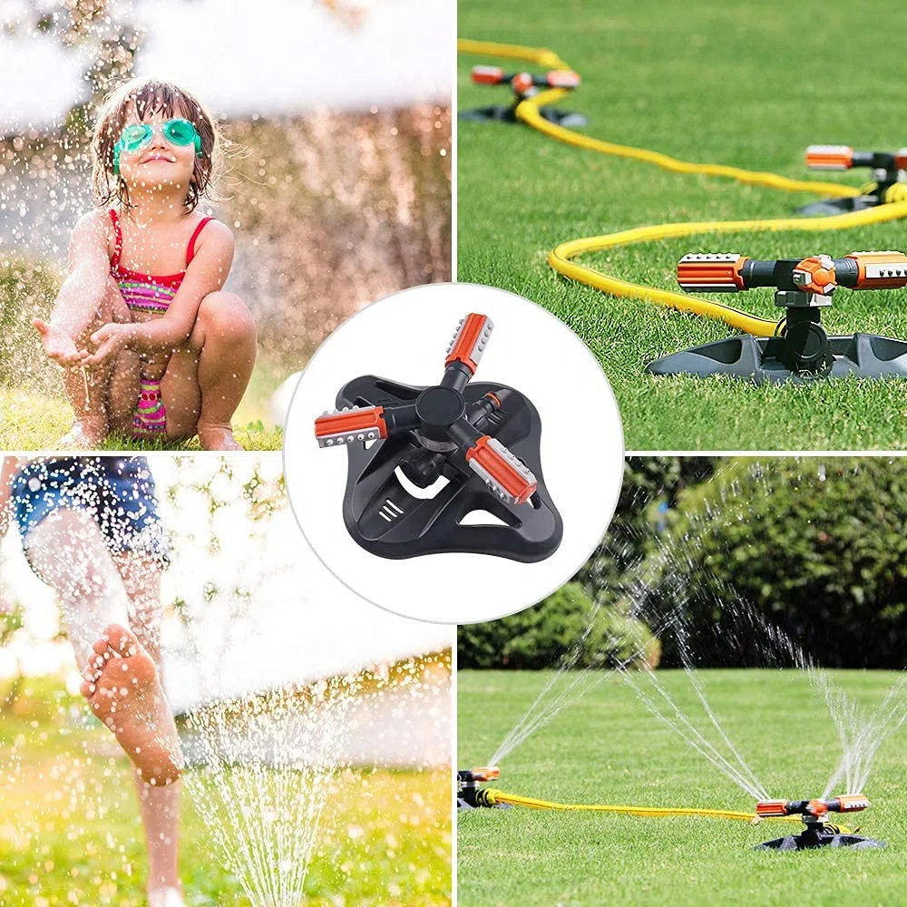 Arroseur de Jardin,Automatique 360 Rotatif Réglable Jardin Arroseur,3 Bras Arroseur de Pelouse ABS Système d'Irrigation pour Pelouse Jardin Plantes Champ de Légumes Enfants Jouant