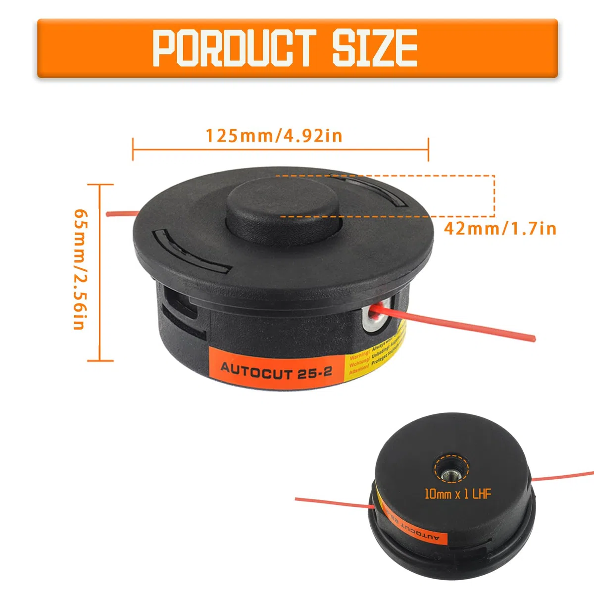 Tête Faucheuse pour Stihl Auto Cut 25-2, M10 x 1.0 pour Stihl FS55 FS55R FS85 FS90 FS100 FS120 FS130 Débroussailleuse FS KM Series 40027102108 (2 pièces)