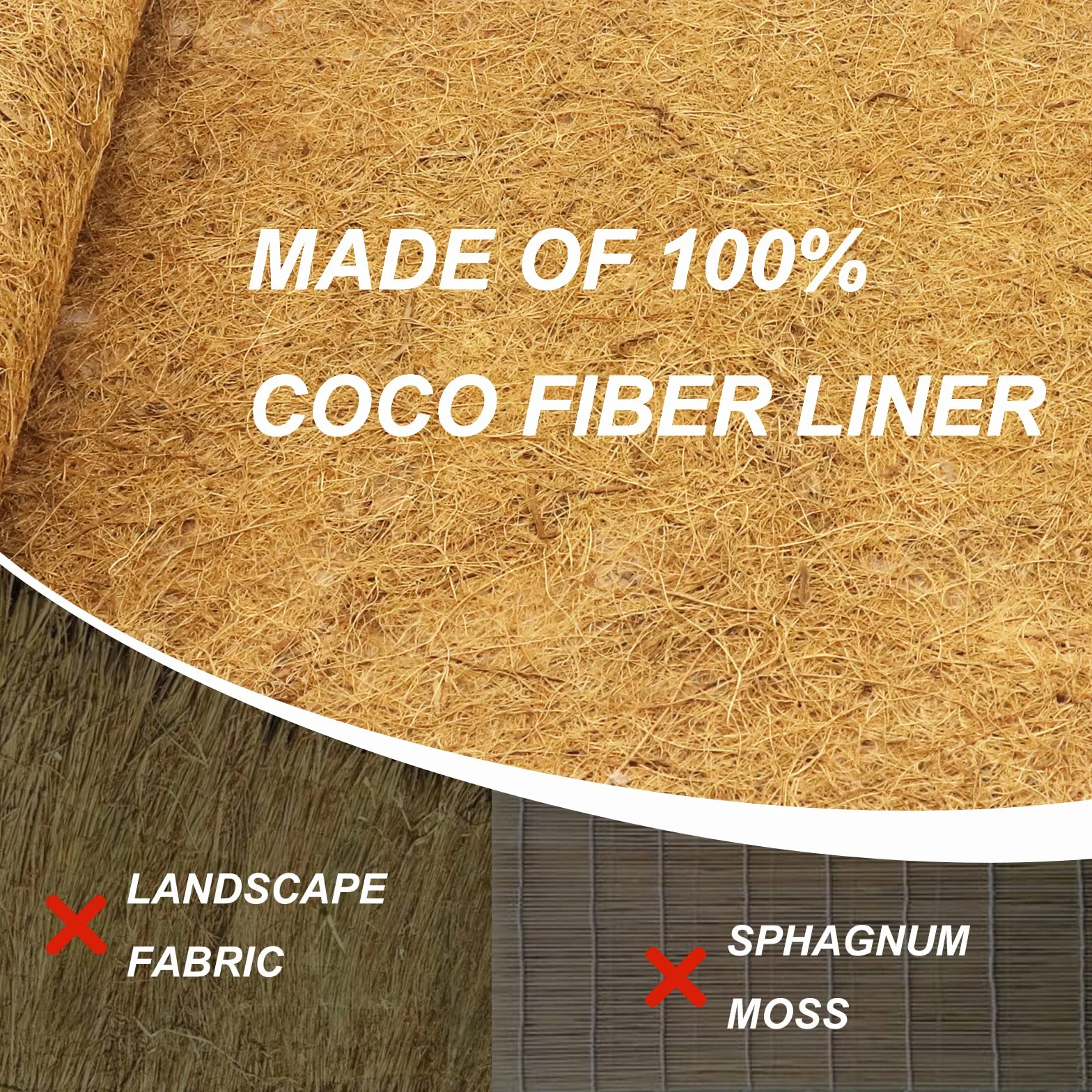 Coco Liner Rouleau de revêtement en Fibre de Coco pour Panier à Suspendre, Remplissage de Pot de Fleurs, Tapis de Culture en Noix de Coco épais pour jardinières,Reptiles (300 x 40 cm)