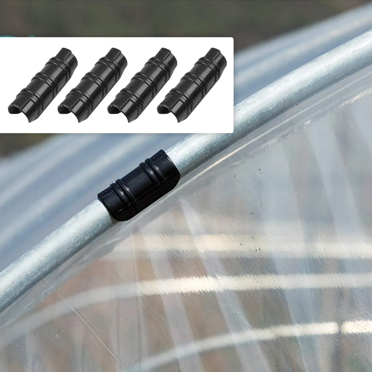 Lot de 20 clips de serrage en plastique de 32 mm pour cadre de serre, tube de tuyau en ABS, clips de tube de construction de jardin en plastique, pinces de tuyau fixes pour fournitures de plantes