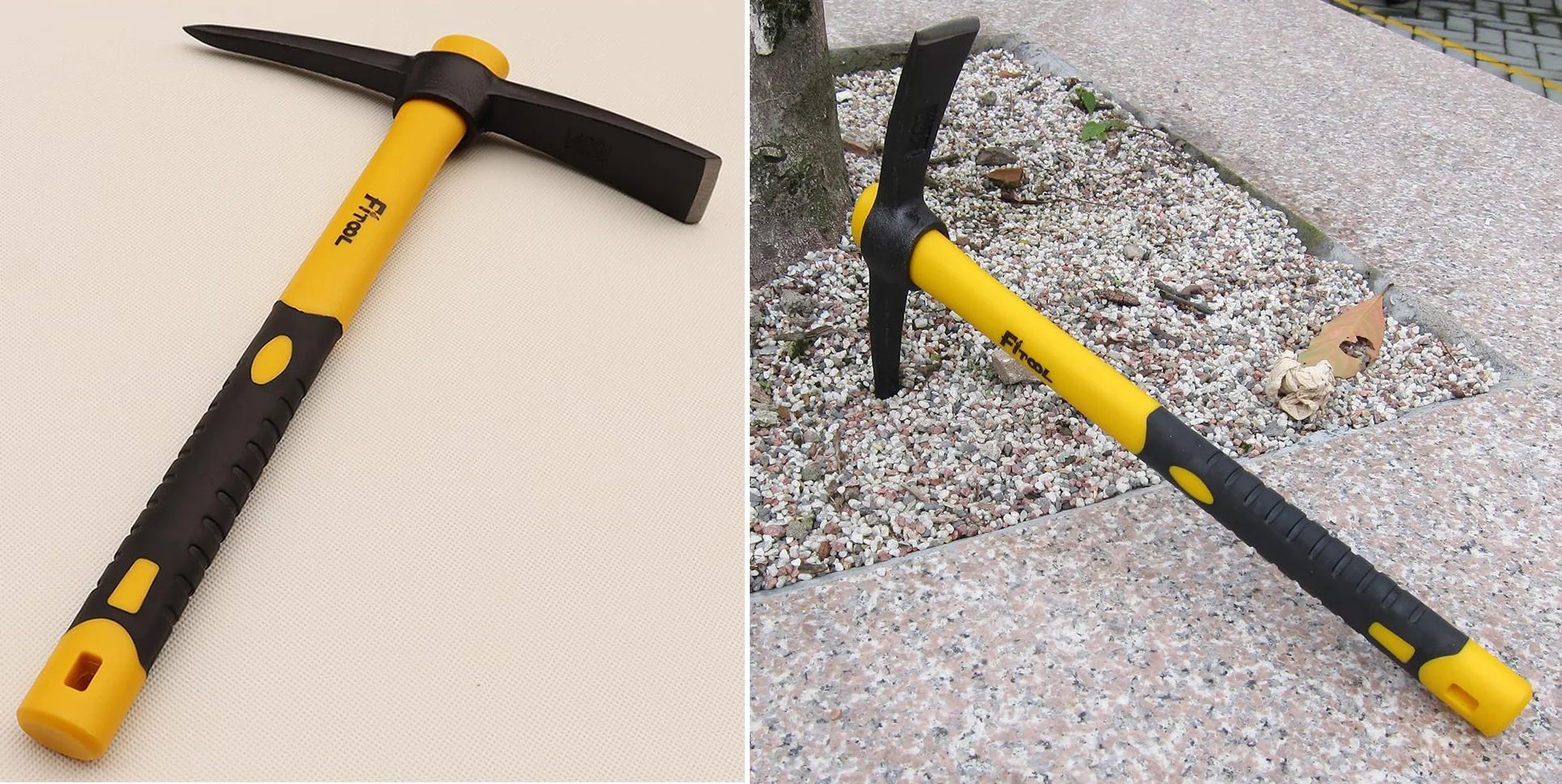 Forgé désherbage Mattock Hoe 15 Pouces, forgé par Marteau Complet, poignée en Fibre de Verre plastifiée, Mattock Pick 1.4lb