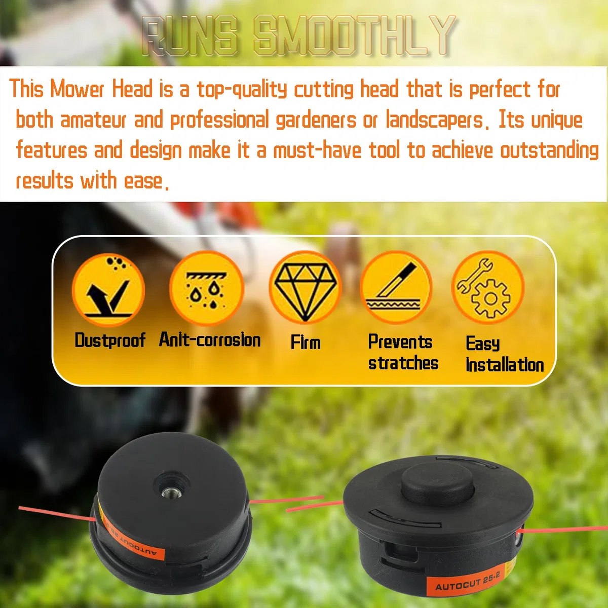 Tête Faucheuse pour Stihl Auto Cut 25-2, M10 x 1.0 pour Stihl FS55 FS55R FS85 FS90 FS100 FS120 FS130 Débroussailleuse FS KM Series 40027102108 (2 pièces)