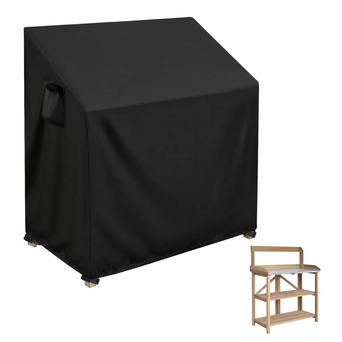 Housse de banc de rempotage – Housse de table de rempotage pour cuisine extérieure, station de barbecue ou table de travail de jardin, 115 x 51 x 124 cm