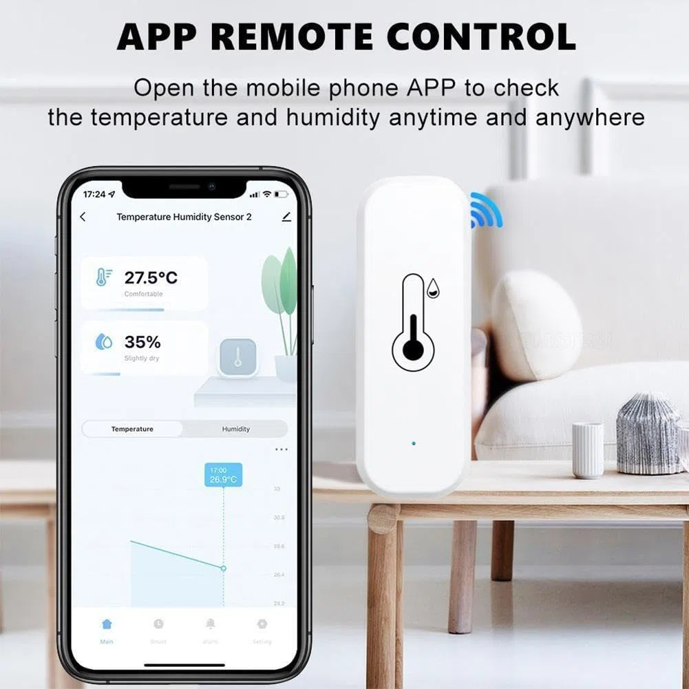Hygromètre Thermomètre Capteur, Hygromètre Smart Thermomètre Thermomètre Hygromètre Intérieur et D'humidité avec Alarme de Notification D'application à Distance(3 PCS)