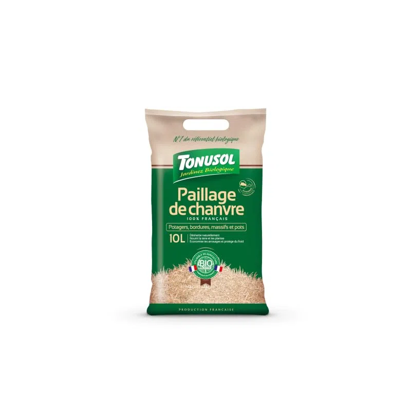 Paillage de Chanvre Biologique - Paillage Spécial Potager - 10 L