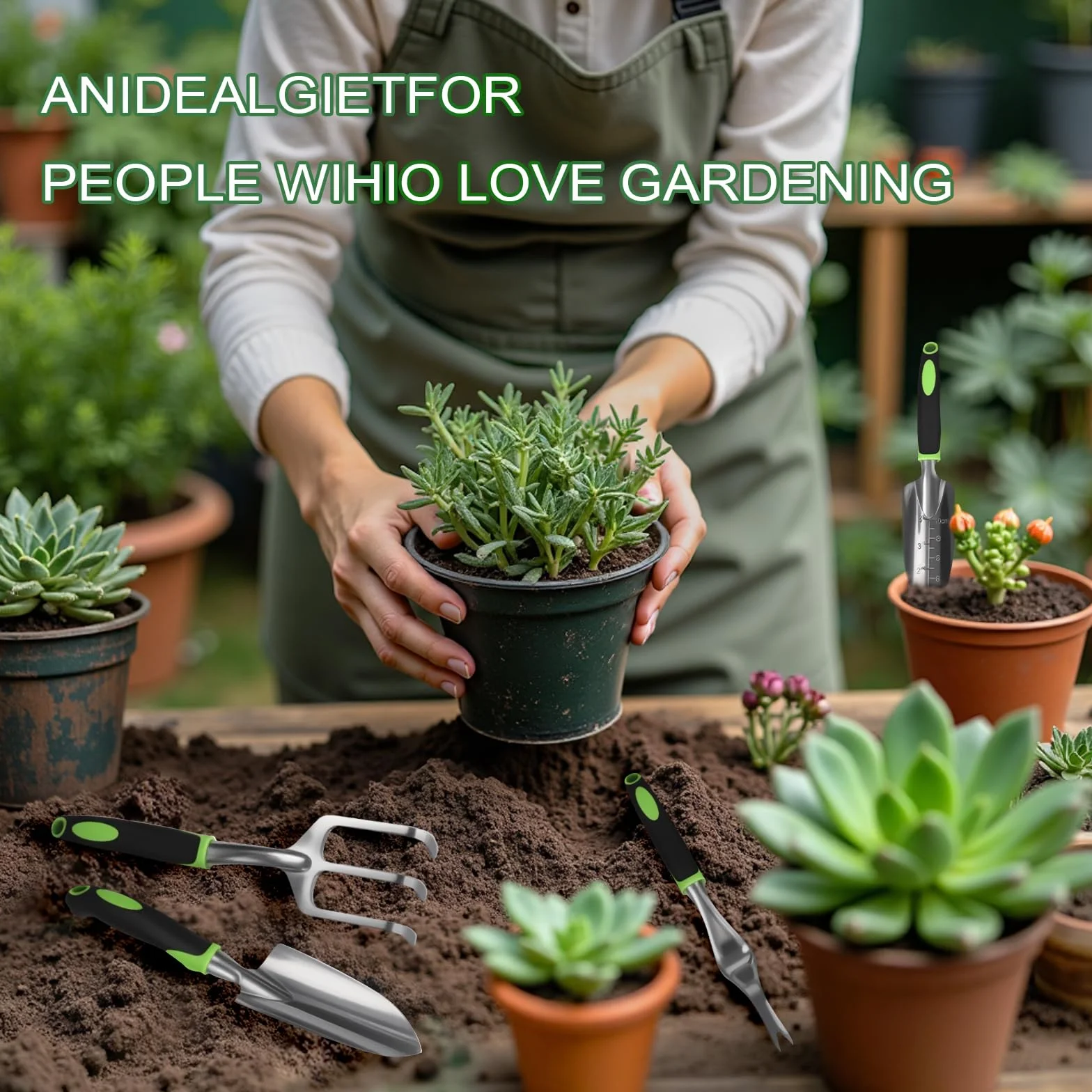 USHOP Ensemble d'Outils de Jardinage,Kit de Jardinage,Kit D'outils de Jardin,Outils Succulentes,Outils de Jardinage avec Sac de Rangement Durable,Cadeau de Jardin Idéal pour Les Femmes et Les Hommes