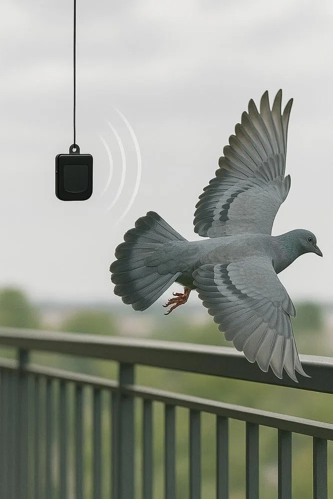 Générique Repousseur Electronique Anti Pigeon à Ultrasons, à Piles, pour Oiseaux et Chauves-Souris