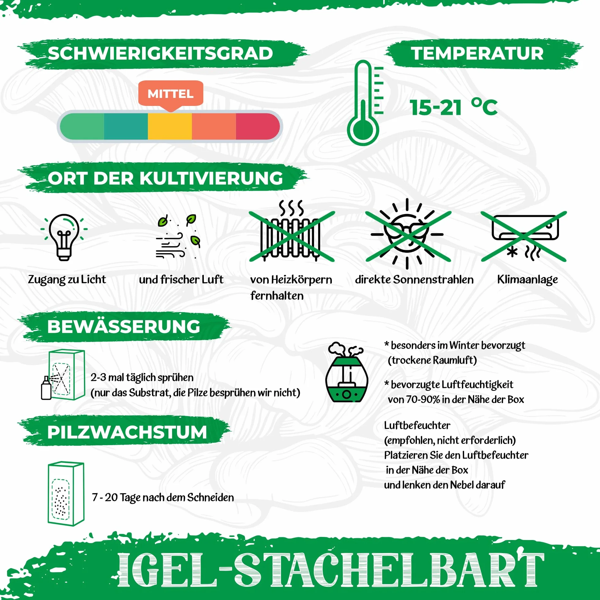 BIO Kit d'élevage de champignons | Champignons Grifola (Hericium erinaceus) un jeu d'enfant à cultiver | Kit de culture de champignons pour la maison | Kit complet de culture de champignons de qualité