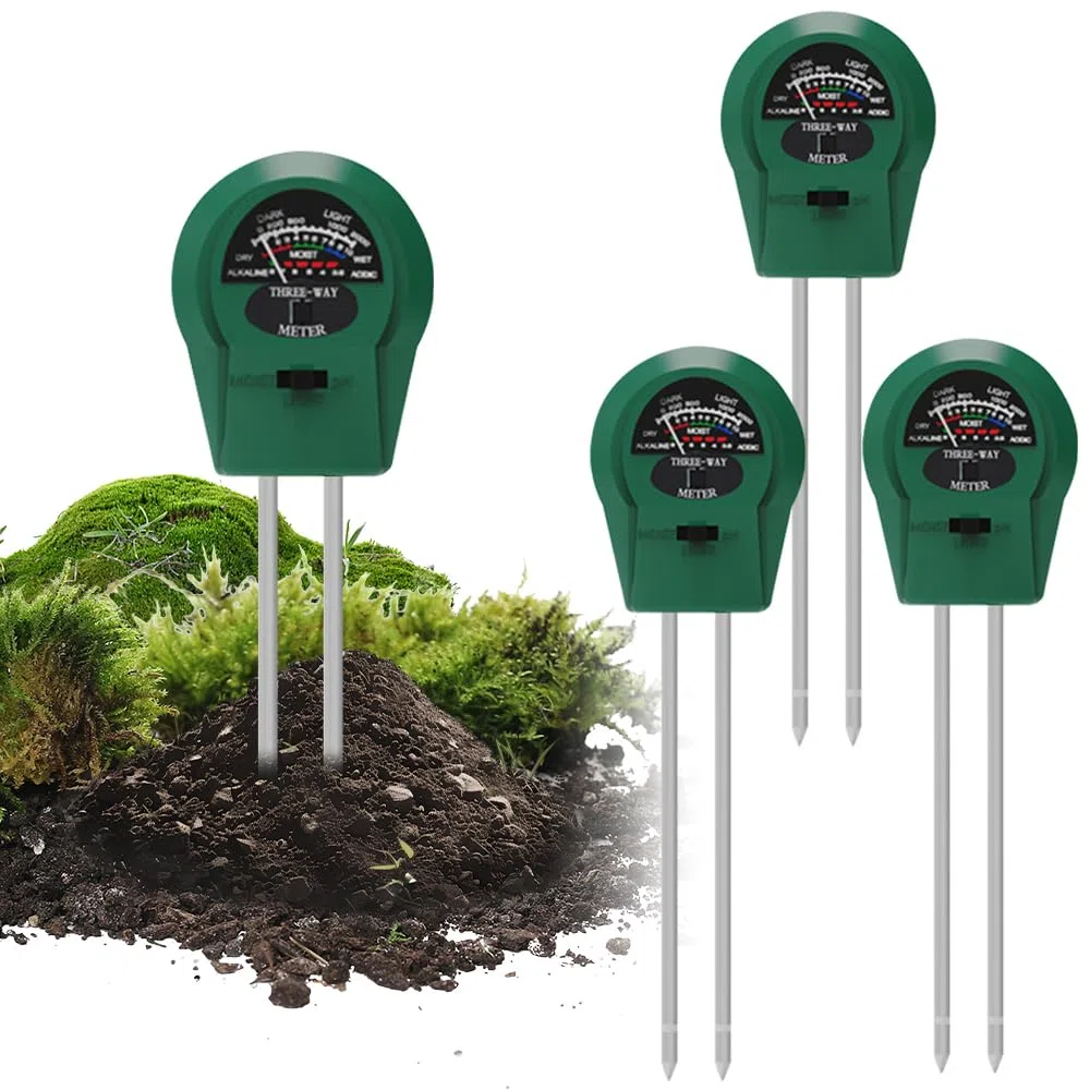 4PCS Testeur Humidité Plante, Humidimètre Sol pour Plantes, Testeur de Sol 3 en 1, Humidimètre pour Plantes, Compteur de Sol avec PH/Température/Lumière, Convient pour Jardinage Pelouse Jardin