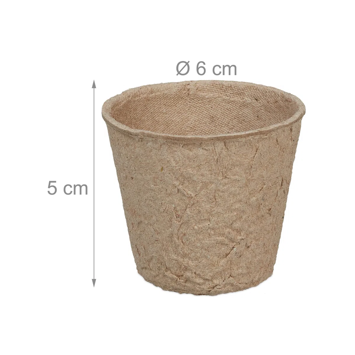 Relaxdays Godet pour semis, Lot de 80, Cellulose, HxD: 5x6 cm, Pots Ronds pour légumes, Nature