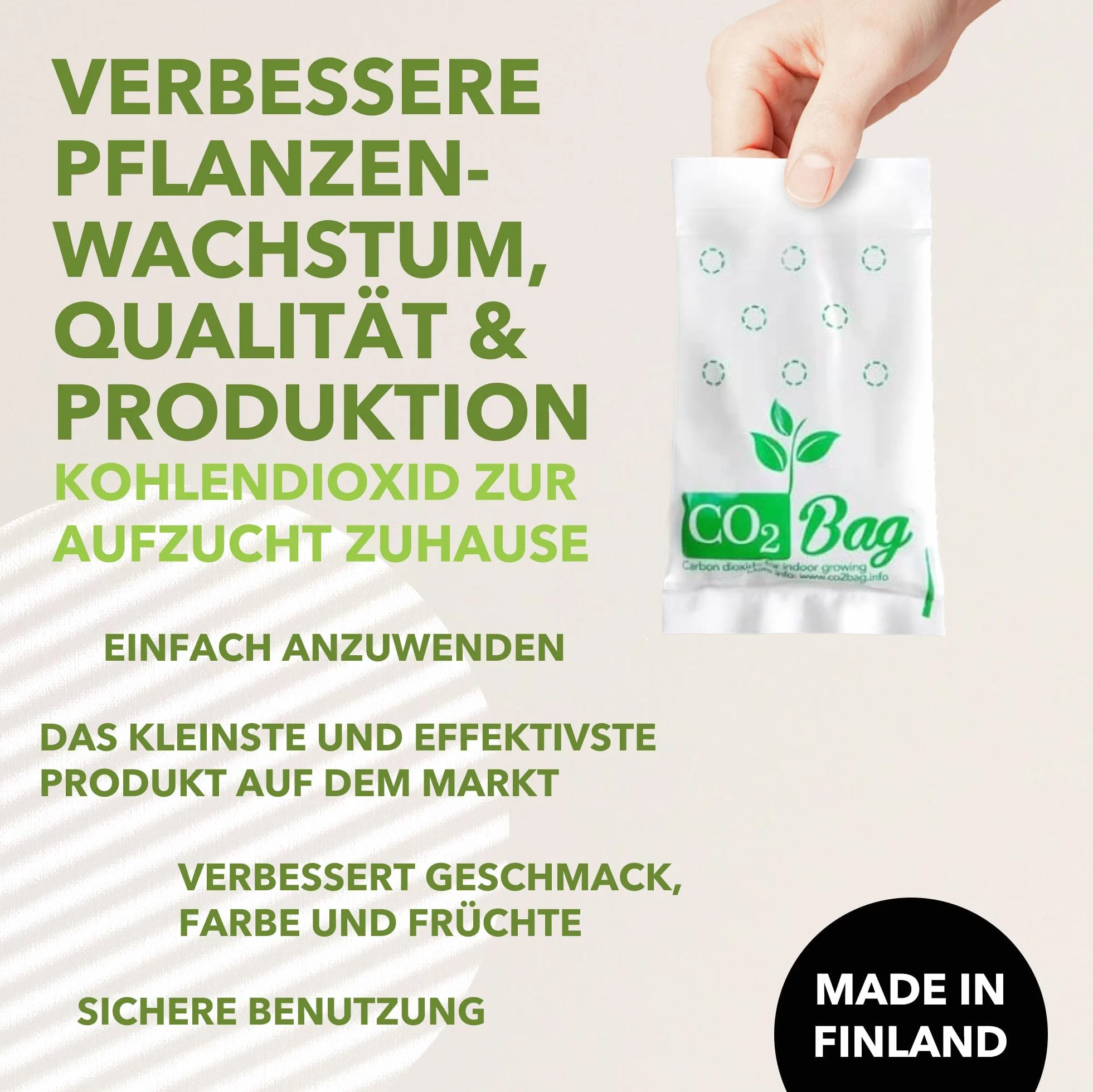 CO2bag Pour une croissance vigoureuse des plantes (lot de 2 - taille M) - Améliore le goût, la couleur et le rendement de la récolte - Compact, sans entretien et sans danger - Pour les serres jusqu'à