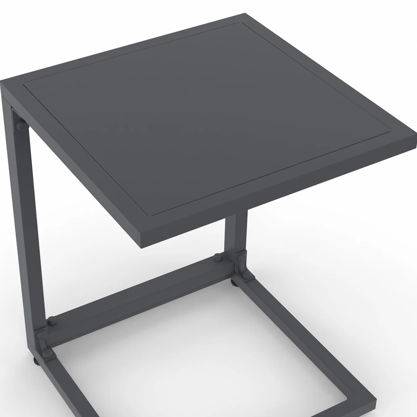 IDMarket - Lot de 2 Tables d'appoint de Jardin pour transat et Bain de Soleil Palma Gris Anthracite