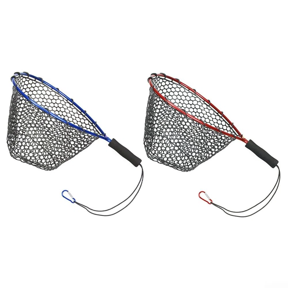 DAZZLEEX Épuisette de pêche, poteau en alliage d'aluminium + sac en silicone pour oiseaux et poissons, léger et portable