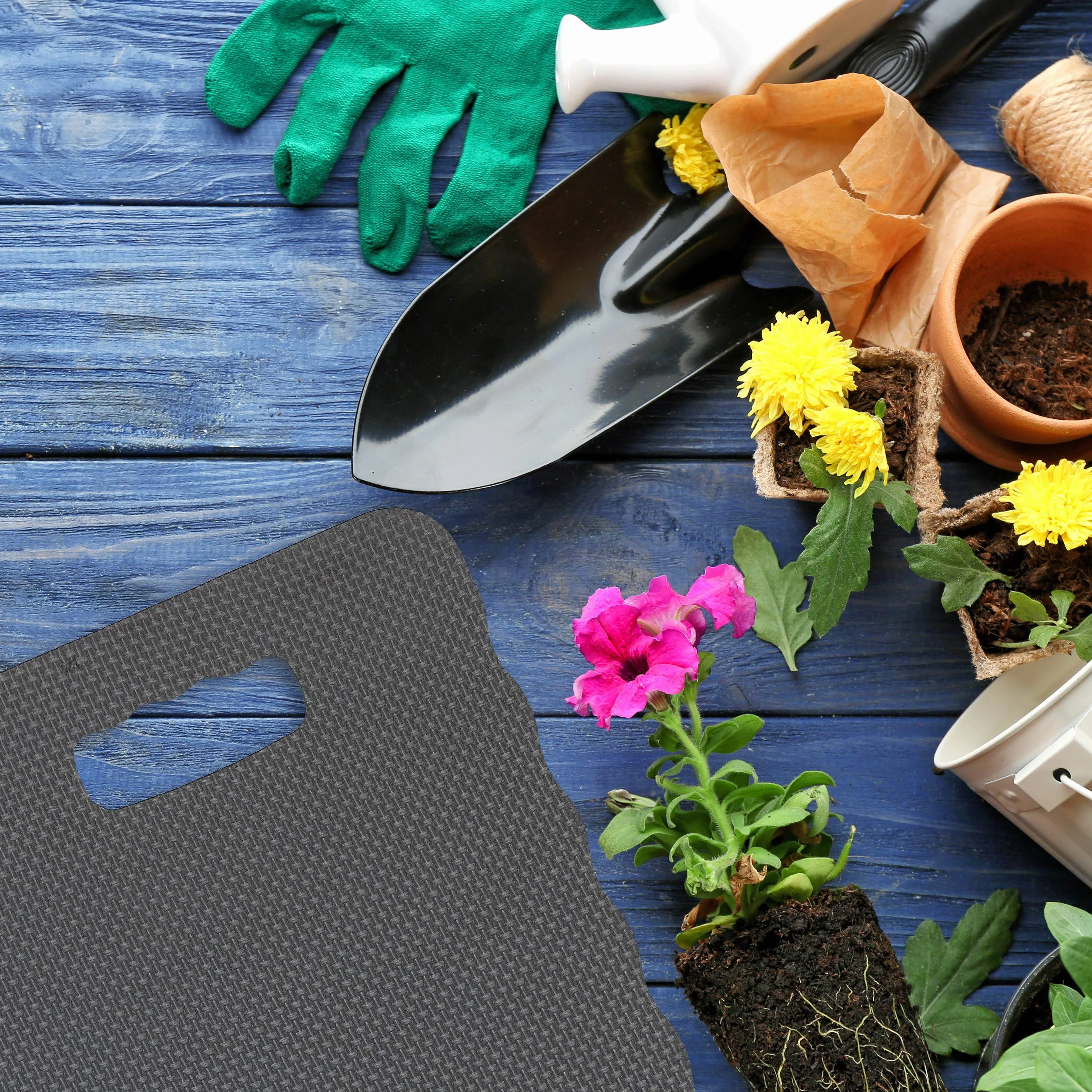 Relaxdays Planche Genoux Jeu de 2, pour Travail dans Le Jardin; Atelier, Maison, Tapis de Protection; lxP 40 x26 Noir