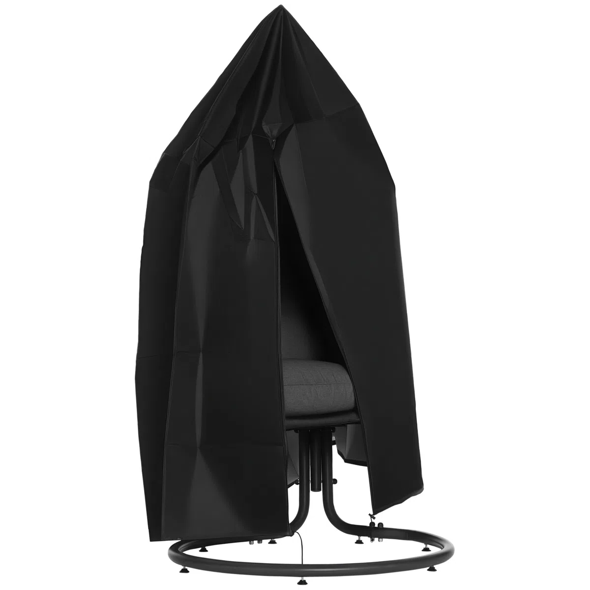 Outsunny Housse de chaise suspendue, housse de chaise de cocon d'oscillation d'œufs, tissu Oxford 210D, avec fermeture éclair, Ø 115 x 190 cm, noir