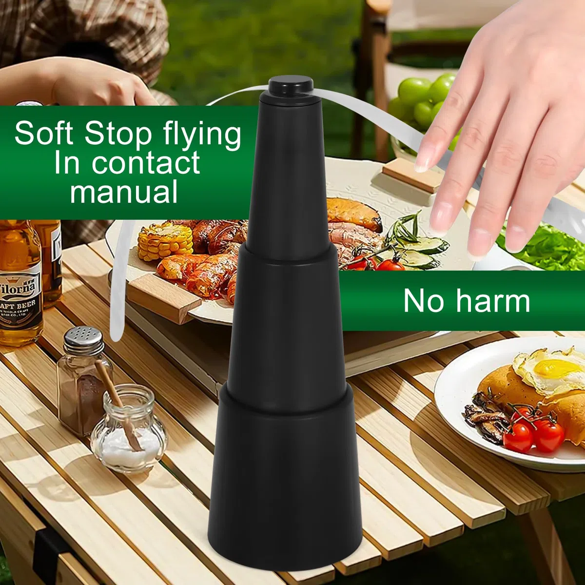 Moustiques Repoussent Les Ventilateurs, 2 Pièces Ventilateur Anti Mouche Indolore pour Eloigner Les Mouches de la Table, Repellent Moustique Fan pour Maison Dîner, Pique-Nique et Barbecue