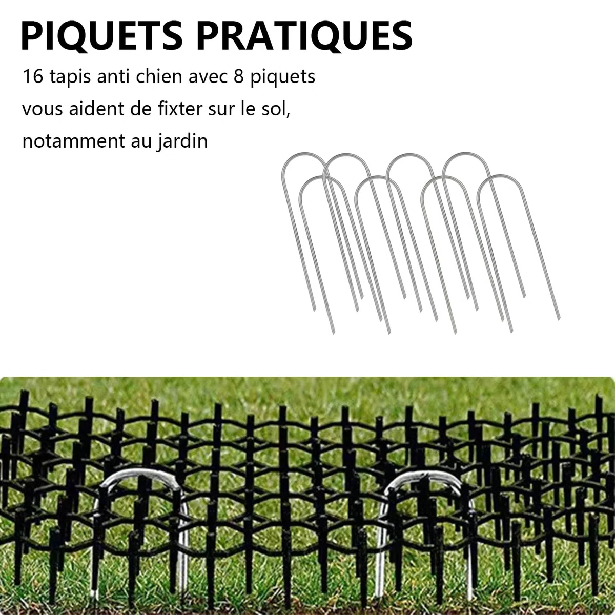 JMIATRY 16 Pcs Anti Chat avec Pointe 20x40CM, Tapis Anti Chat, Tapis Anti Chat avec Piquets pour Jardin, Clôtures, Canapé